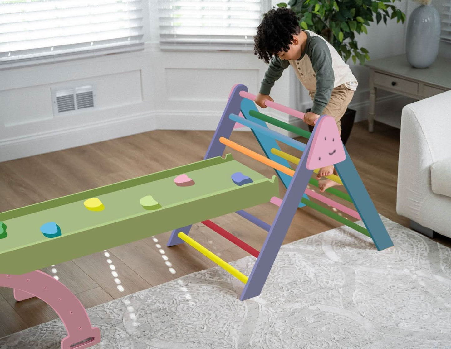 Hazel | Pikler Triangle, Slide & Rocker Set - Natural