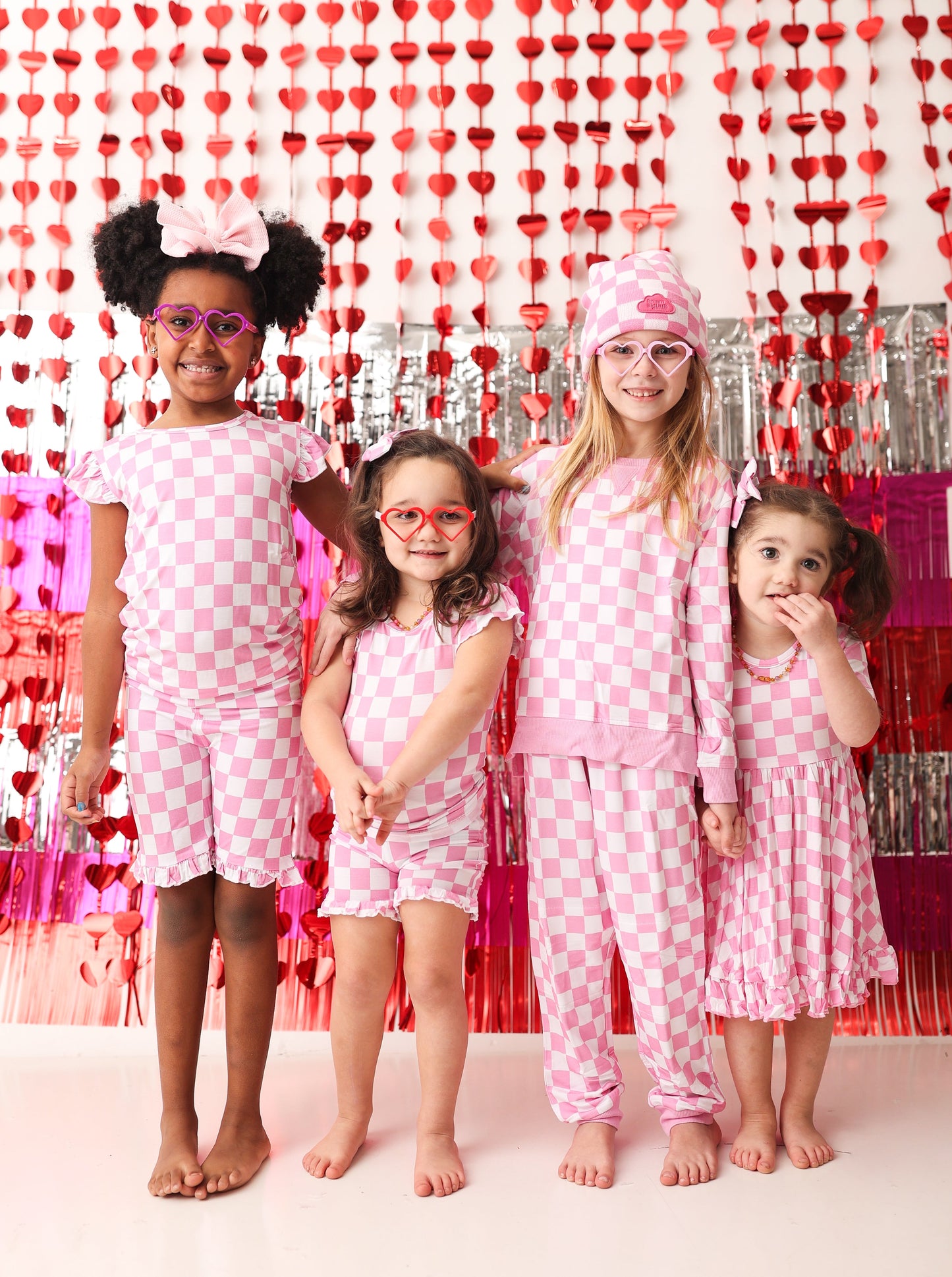 BUBBLEGUM CHECKERS DREAM RUFFLE SHORT SET