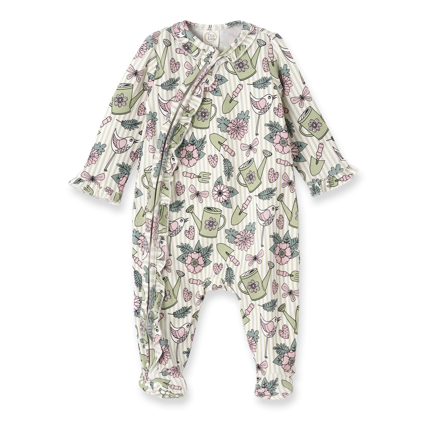 Garden Bloom Bamboo Floral Zipper Romper