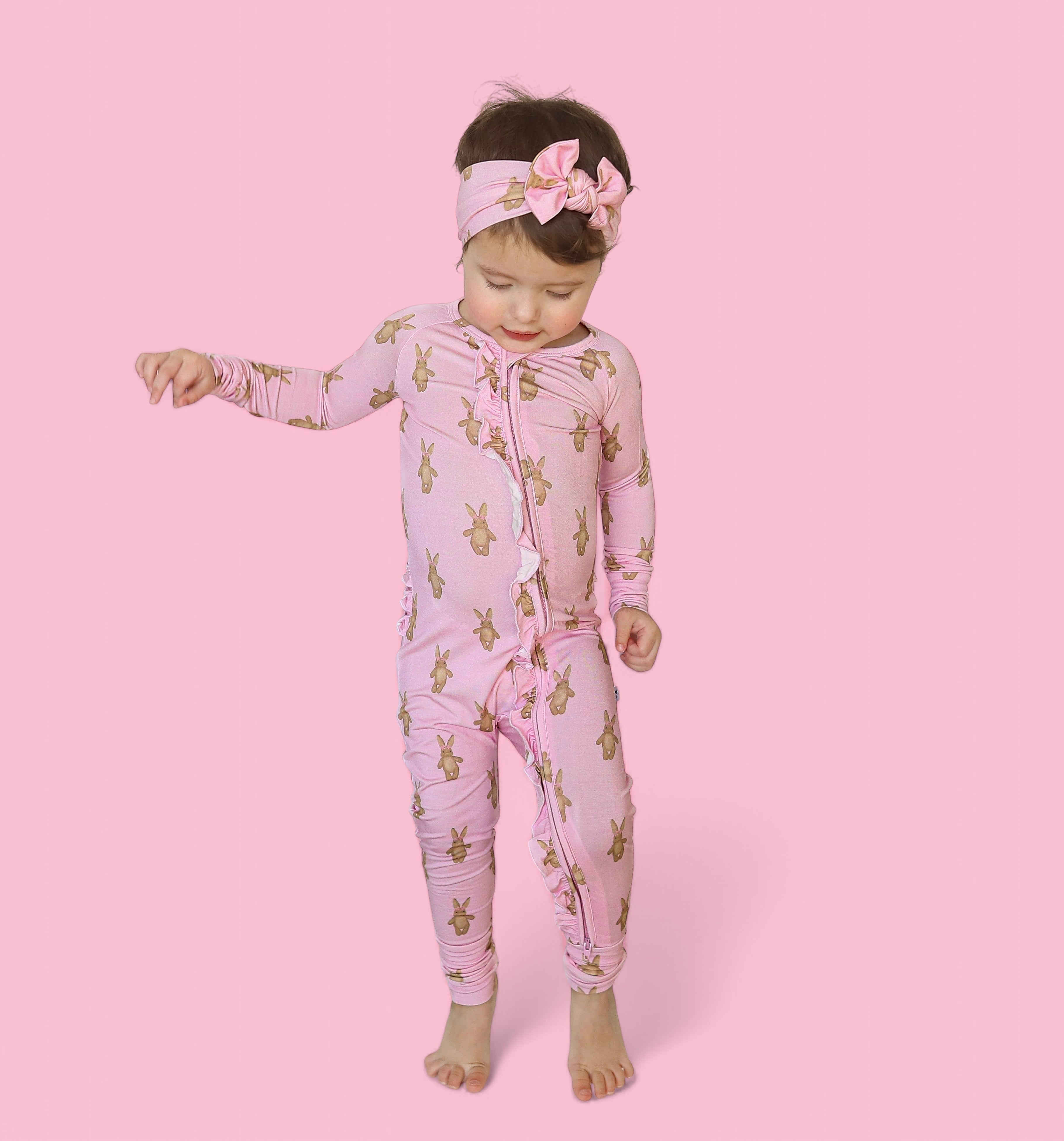 BLUSHIN' BUNNIES DREAM RUFFLE ZIPPER ROMPER