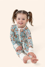 BASEBALL SMILEY DREAM ZIPPER ROMPER