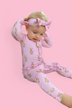 BLUSHIN' BUNNIES DREAM RUFFLE ZIPPER ROMPER