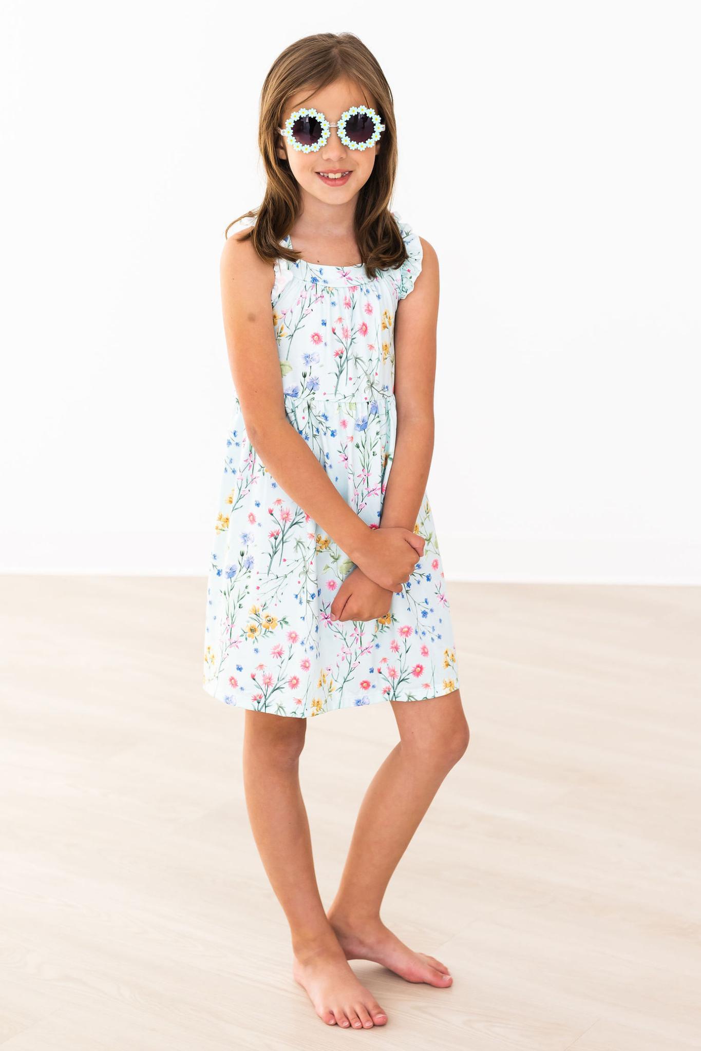 Wild Woods Ruffle Floral Cross Back Dress