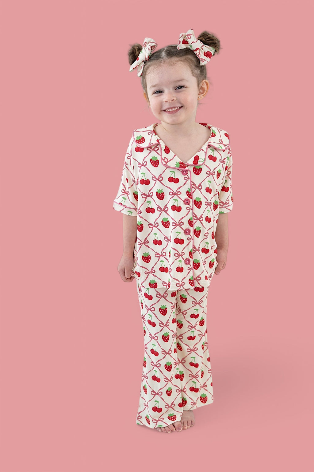 CHERRY BOW BERRY DREAM GIRL'S FLARE SET