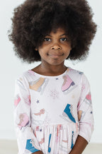 SALE Figure Skate 3/4 Sleeve Twirl Dress