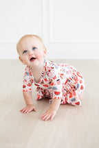 Puppy Love 3/4 Sleeve Twirl Bodysuit Romper