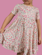 BLOOMS & BOWS FLORAL DREAM RUFFLE DRESS