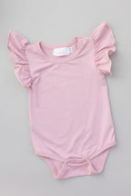 Vintage Pink S/S Flutter Bodysuit Romper