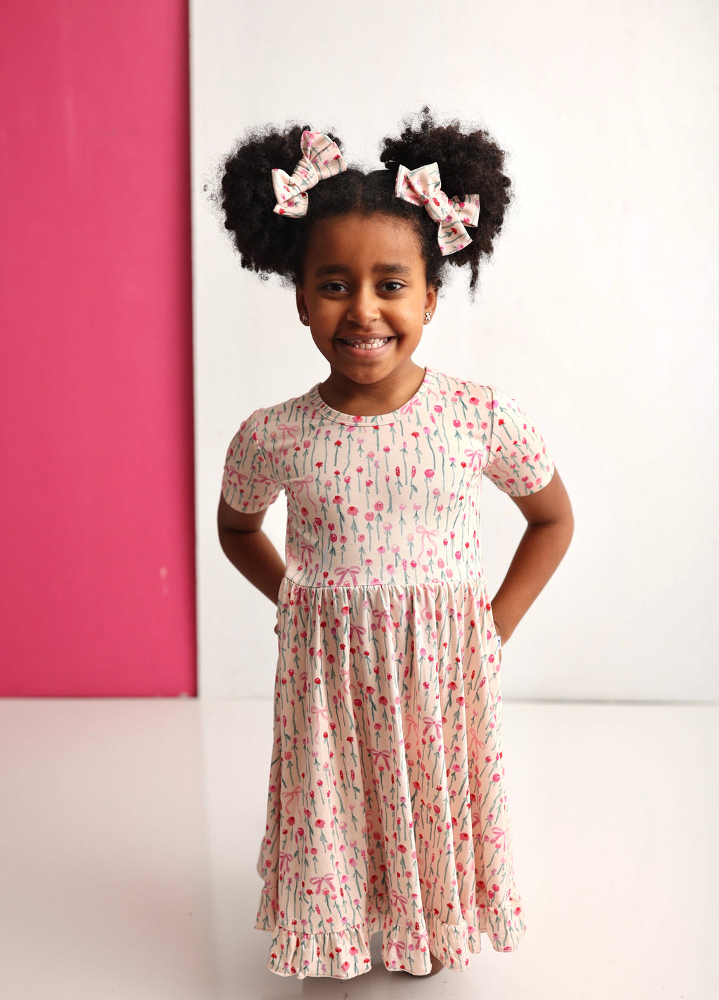 BLOOMS & BOWS FLORAL DREAM RUFFLE DRESS