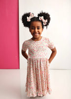 BLOOMS & BOWS FLORAL DREAM RUFFLE DRESS
