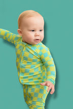 BE BOLD CHECKERS DREAM ZIPPER ROMPER
