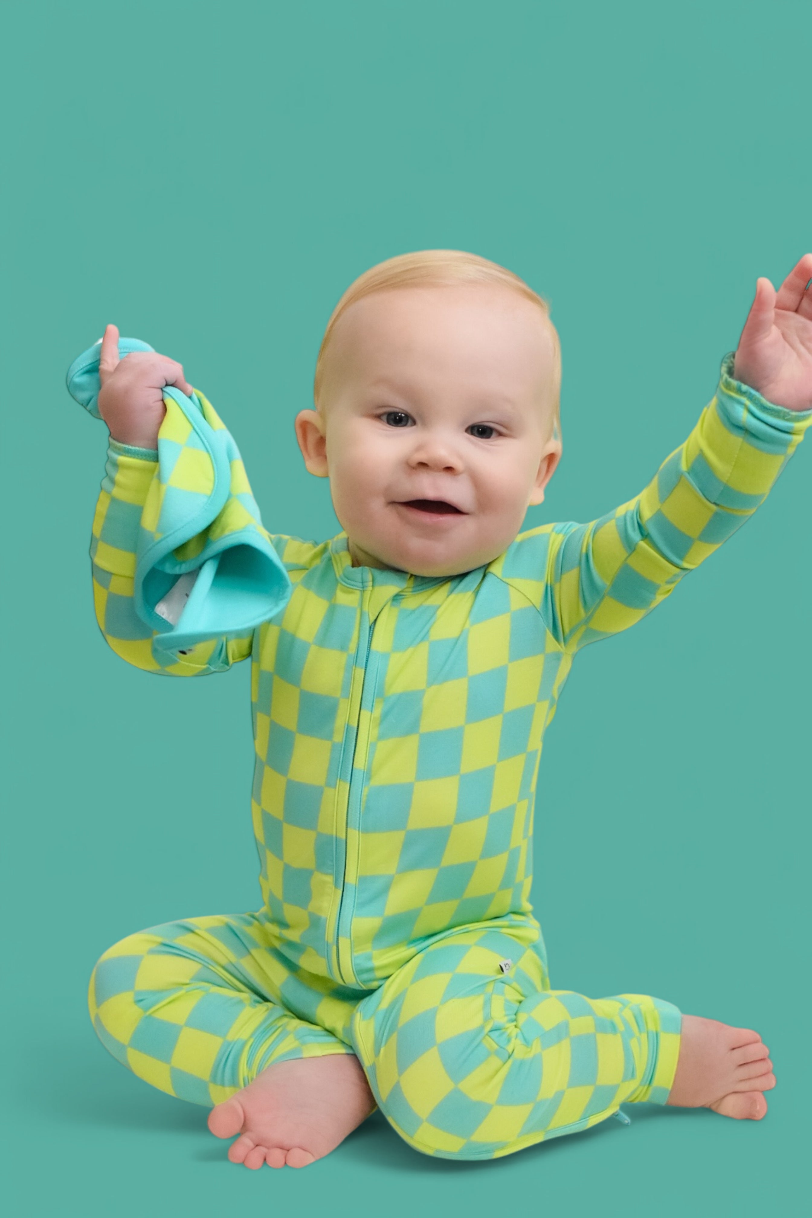 BE BOLD CHECKERS DREAM ZIPPER ROMPER