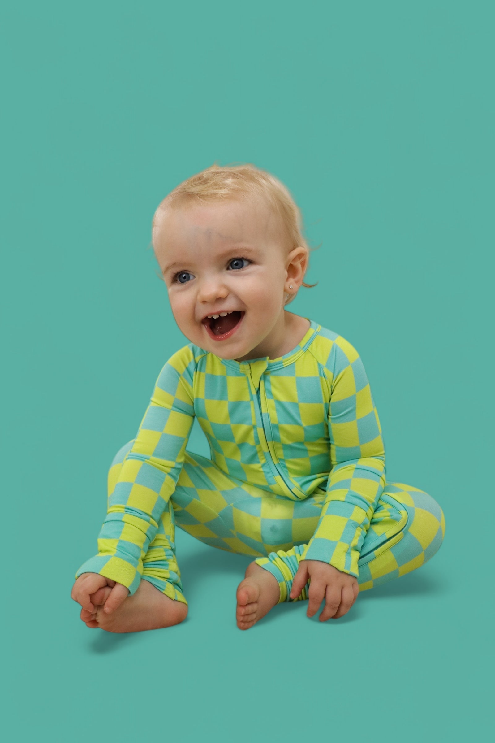 BE BOLD CHECKERS DREAM ZIPPER ROMPER