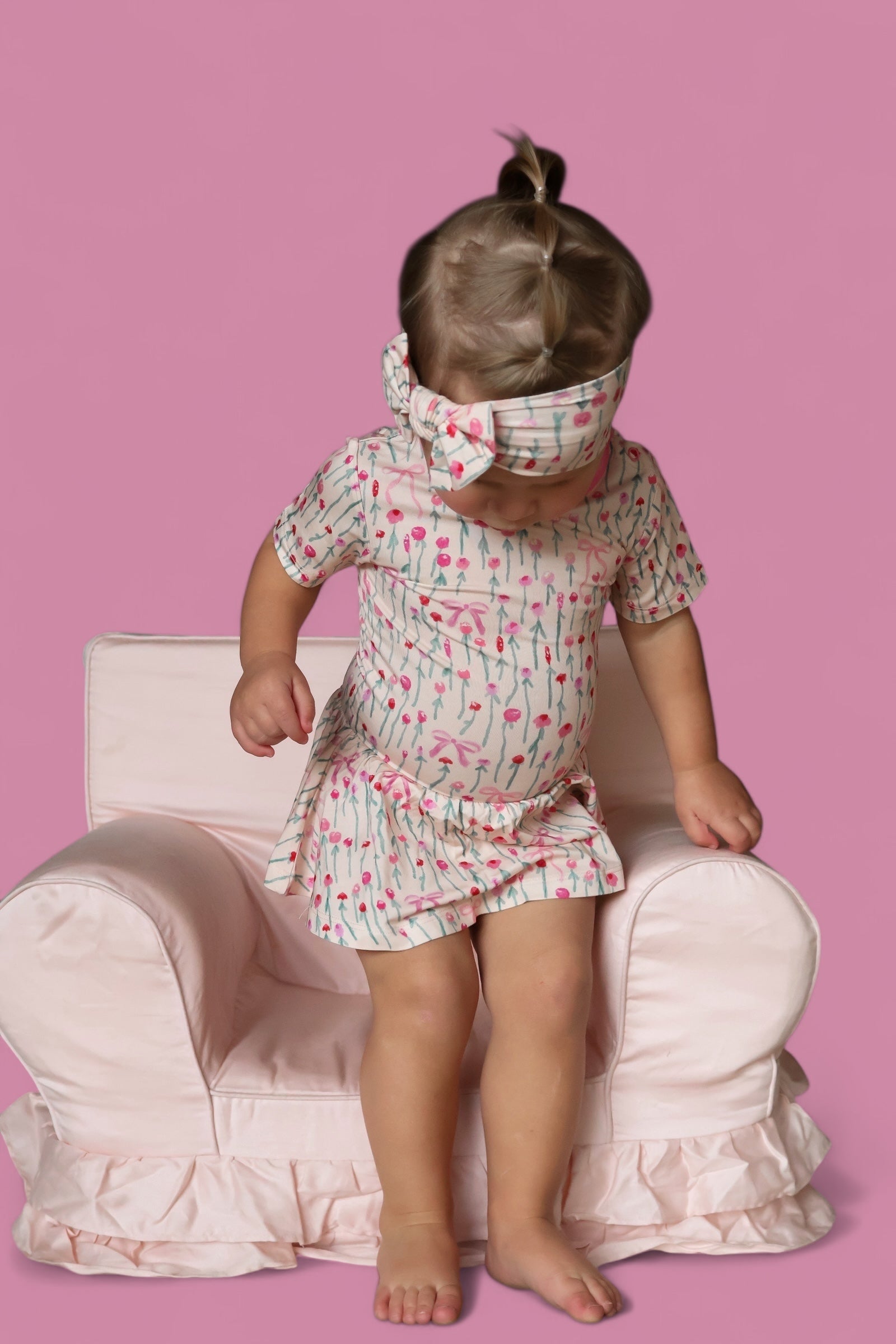 BLOOMS & BOWS DREAM FLORAL BODYSUIT DRESS