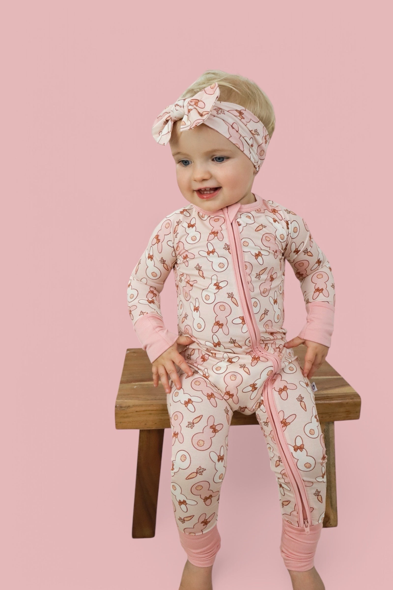 BUNNIES AND BOWS DREAM ZIPPER ROMPER