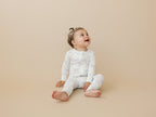 Blue Belle Ribbed Bamboo Zippy Pajamas Romper