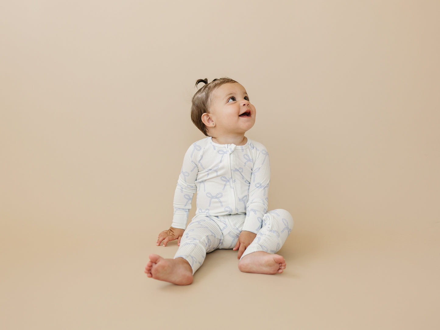 Blue Belle Ribbed Bamboo Zippy Pajamas Romper