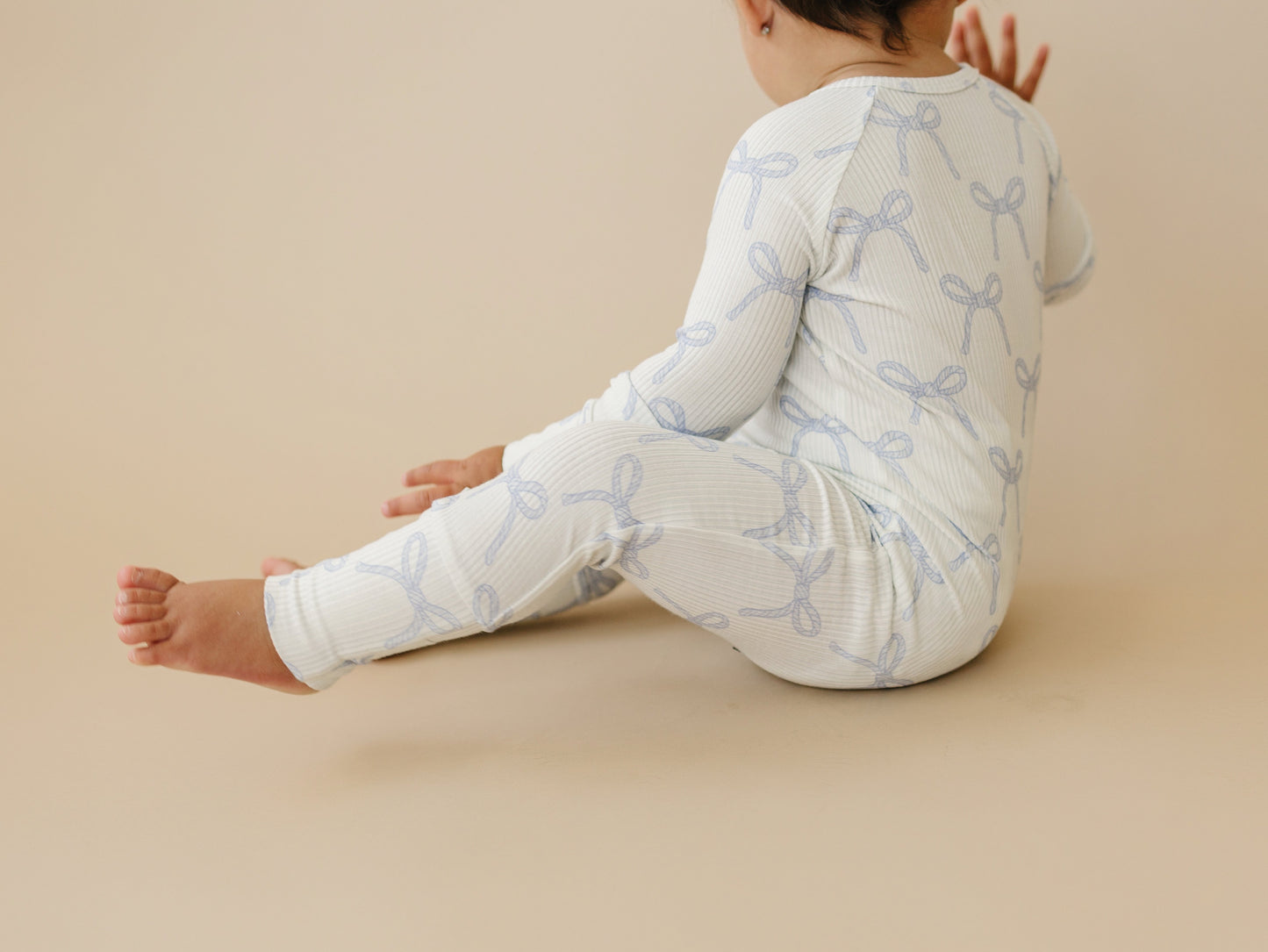 Blue Belle Ribbed Bamboo Zippy Pajamas Romper