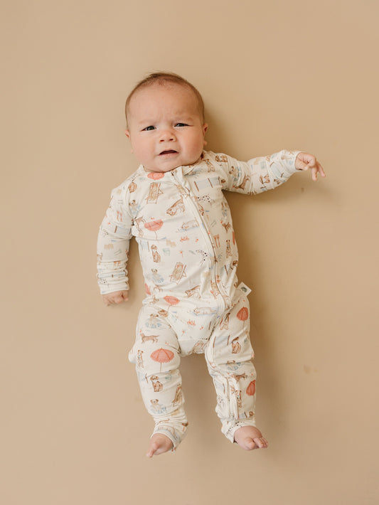 Beach Pawty Bamboo Zippy Romper Pajamas