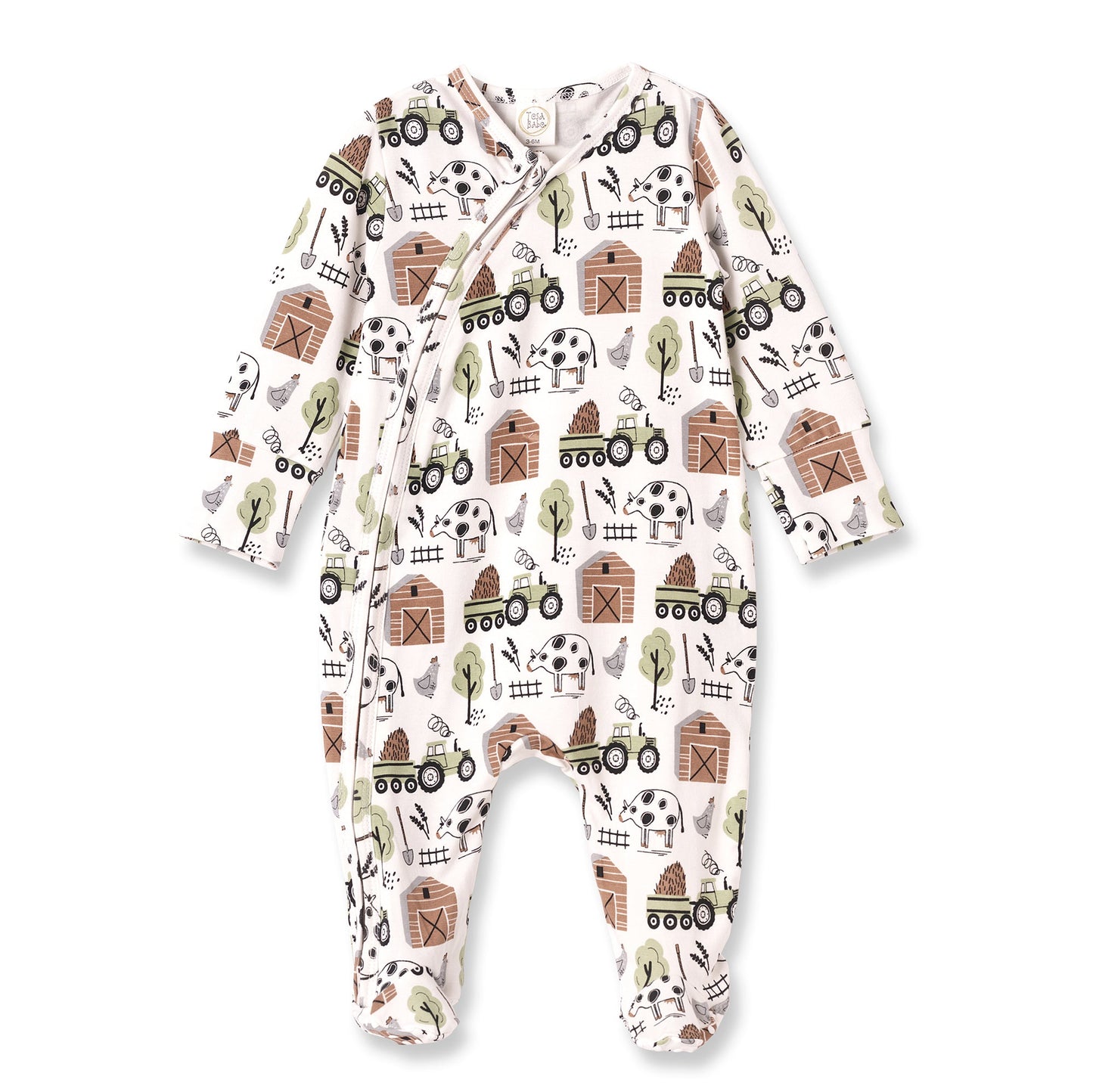 Barnyard Farm Buddies Bamboo Zipper Romper