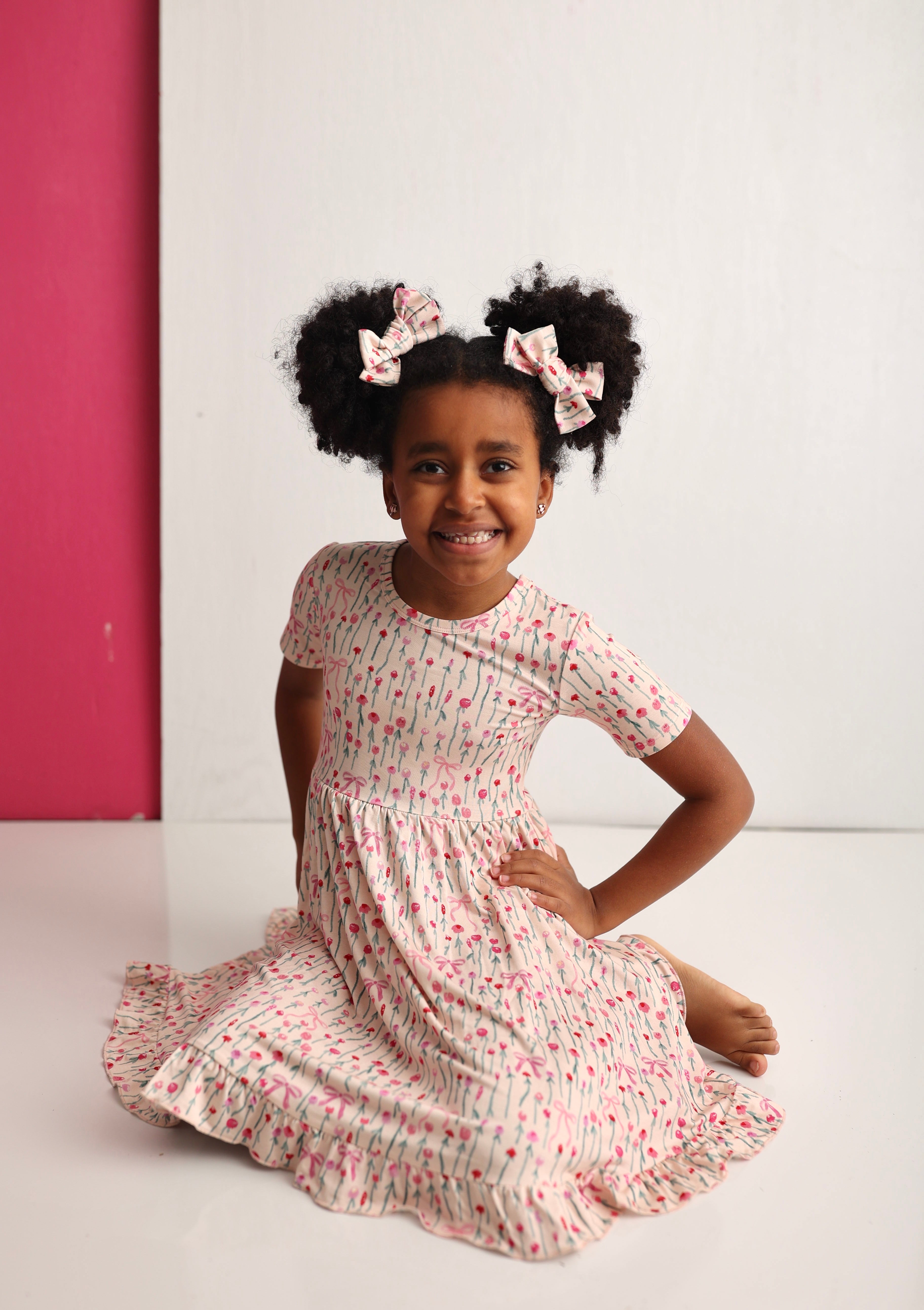 BLOOMS & BOWS FLORAL DREAM RUFFLE DRESS