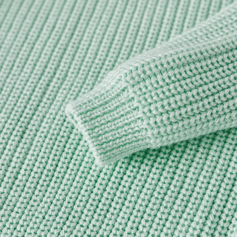 Baby Toddler Girls Boys Sweaters Knitting Pullovers Tops Solid Color Basic Cotton Long Sleeve Sweater Top