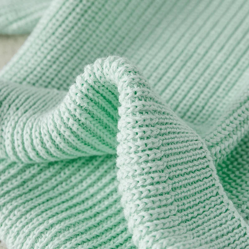 Baby Toddler Girls Boys Sweaters Knitting Pullovers Tops Solid Color Basic Cotton Long Sleeve Sweater Top