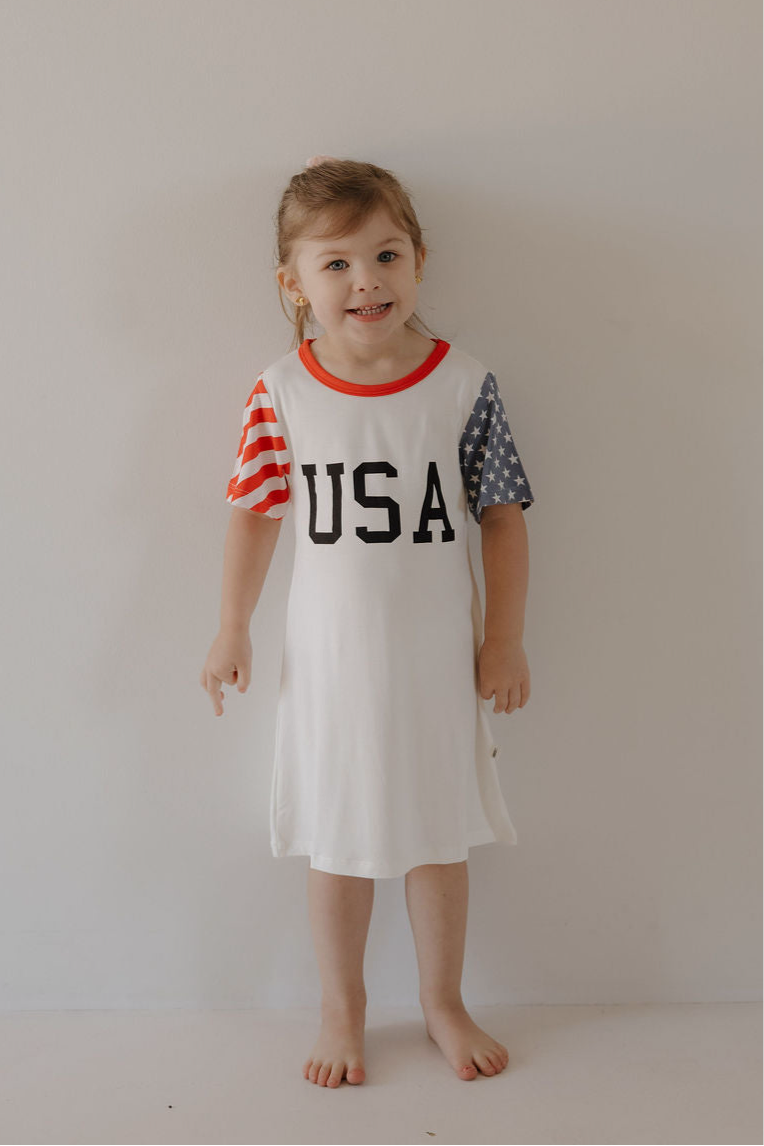 Bamboo T-Shirt Dress | Stars & Stripes