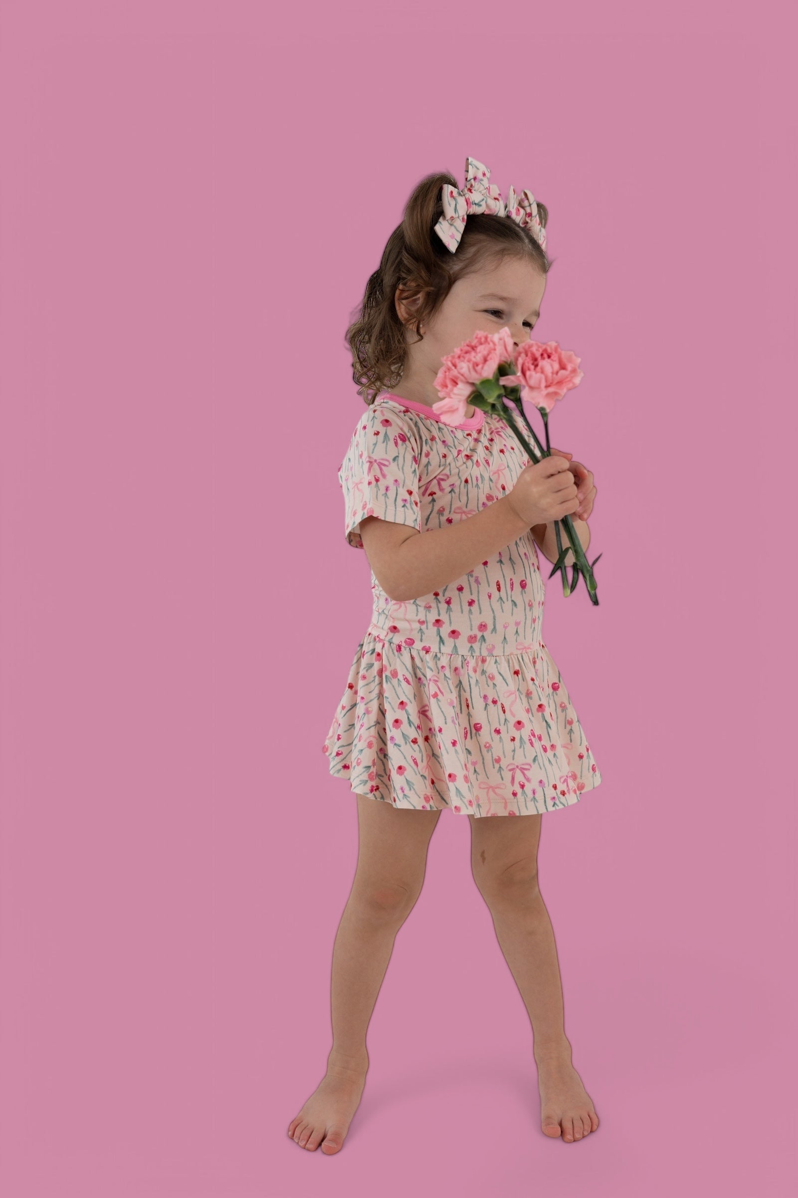 BLOOMS & BOWS DREAM FLORAL BODYSUIT DRESS