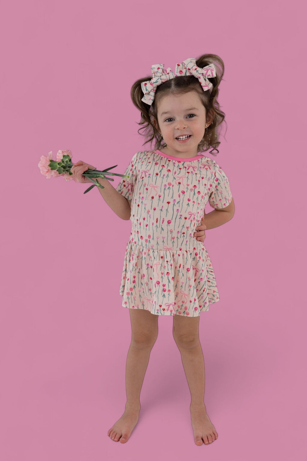 BLOOMS & BOWS DREAM FLORAL BODYSUIT DRESS