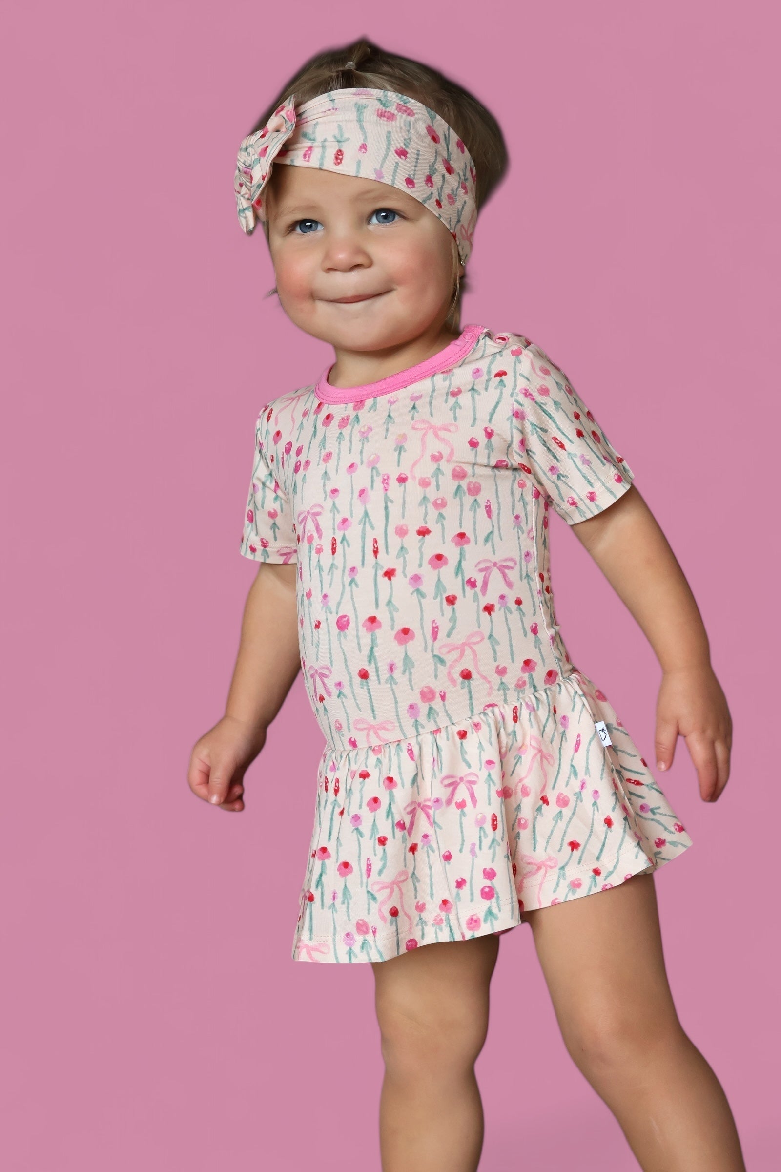 BLOOMS & BOWS DREAM FLORAL BODYSUIT DRESS