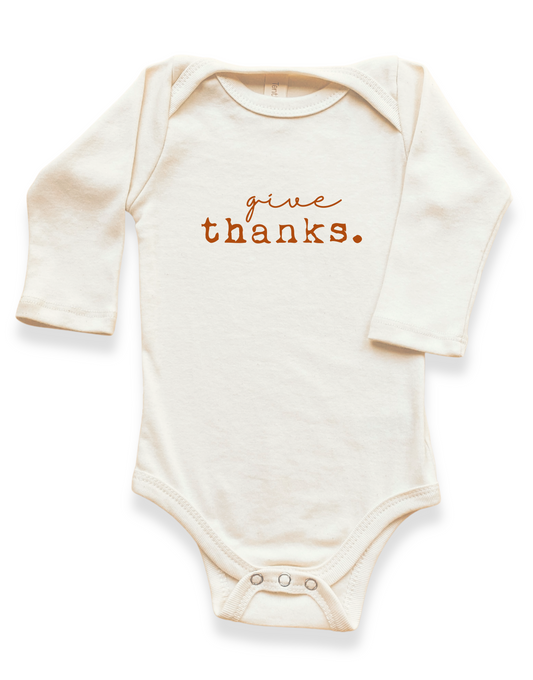 Give Thanks Organic Bodysuit Long Sleeve