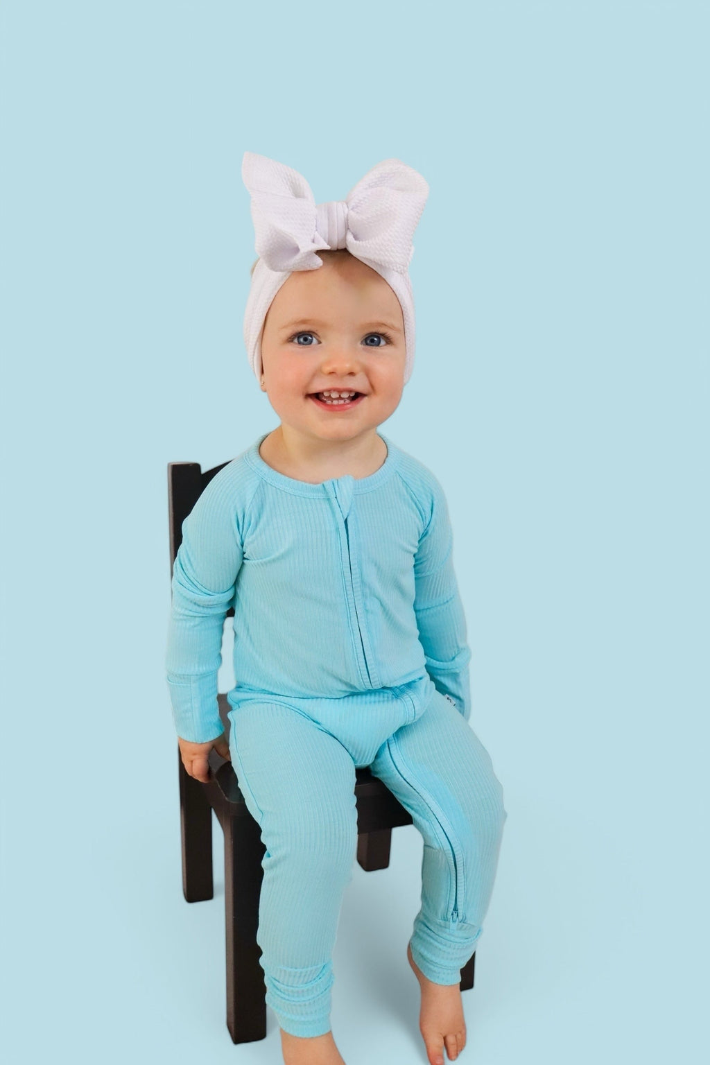 CAPRI BLUE RIB DREAM ZIPPER ROMPER