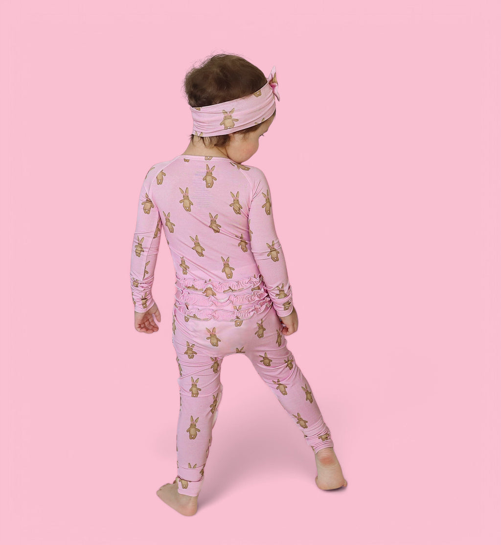 BLUSHIN' BUNNIES DREAM RUFFLE ZIPPER ROMPER