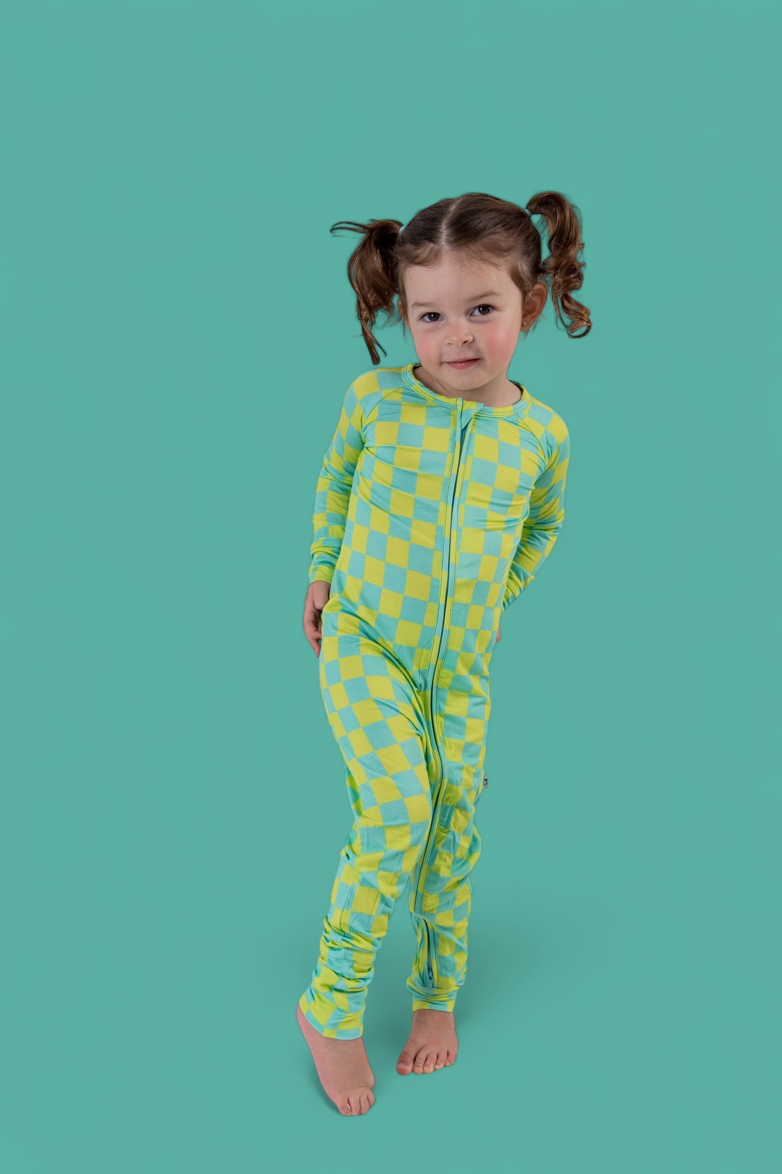 BE BOLD CHECKERS DREAM ZIPPER ROMPER