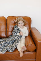 Liberty Floral + Coastal Plaid Lace Muslin Quilt Blanket