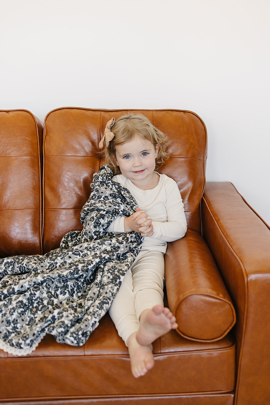 Liberty Floral + Coastal Plaid Lace Muslin Quilt Blanket
