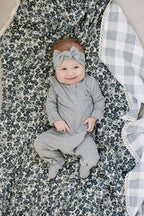 Liberty Floral + Coastal Plaid Lace Muslin Quilt Blanket