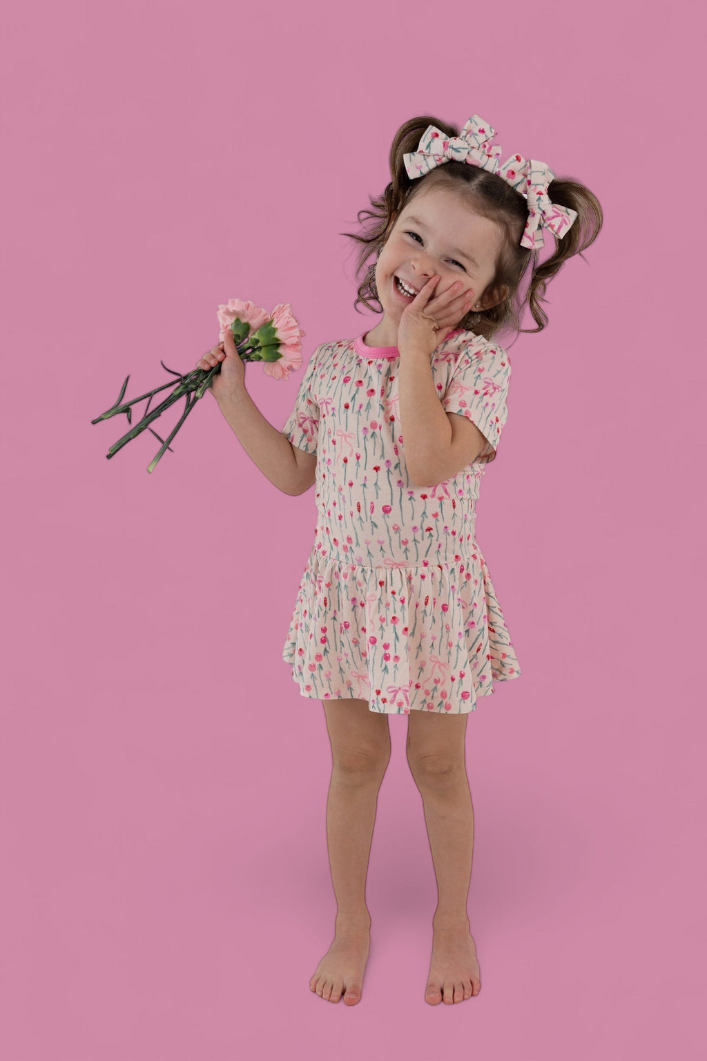 BLOOMS & BOWS DREAM FLORAL BODYSUIT DRESS