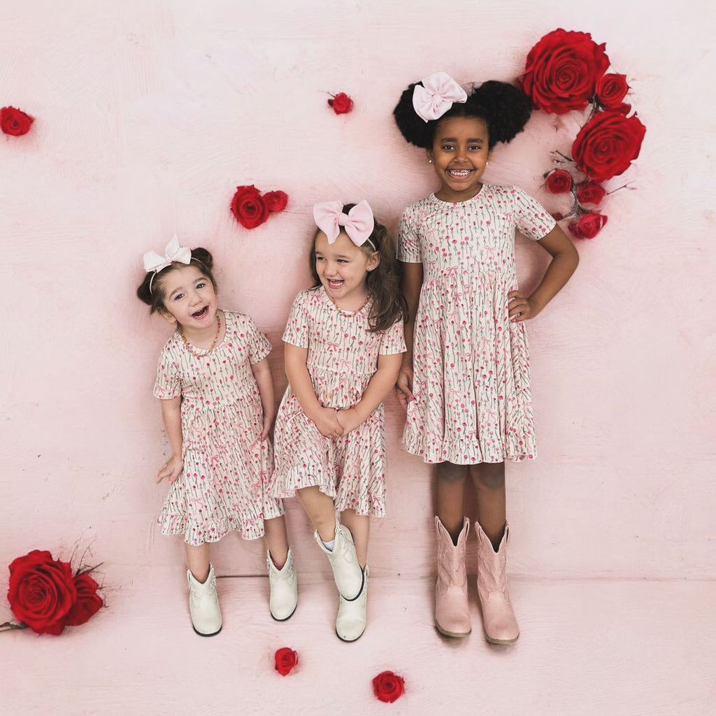 BLOOMS & BOWS FLORAL DREAM RUFFLE DRESS