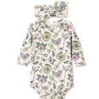Garden Bloom Bamboo Bodysuit & Headband Floral Romper Set