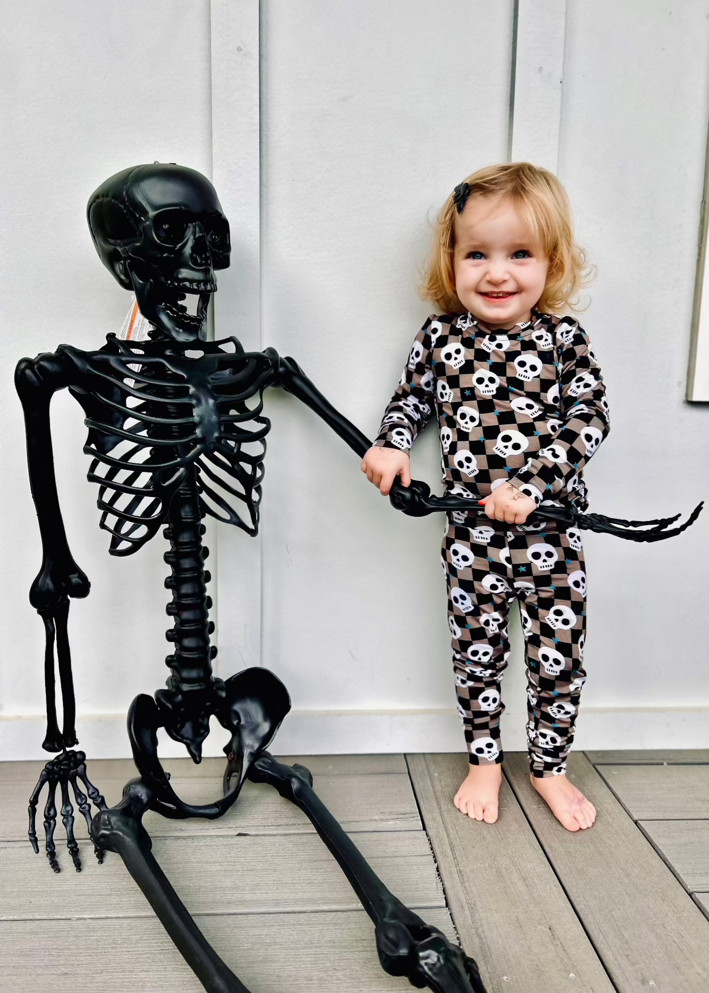 Bamboo Toddler Two-Piece Halloween Pajamas | Spooky Skull Set