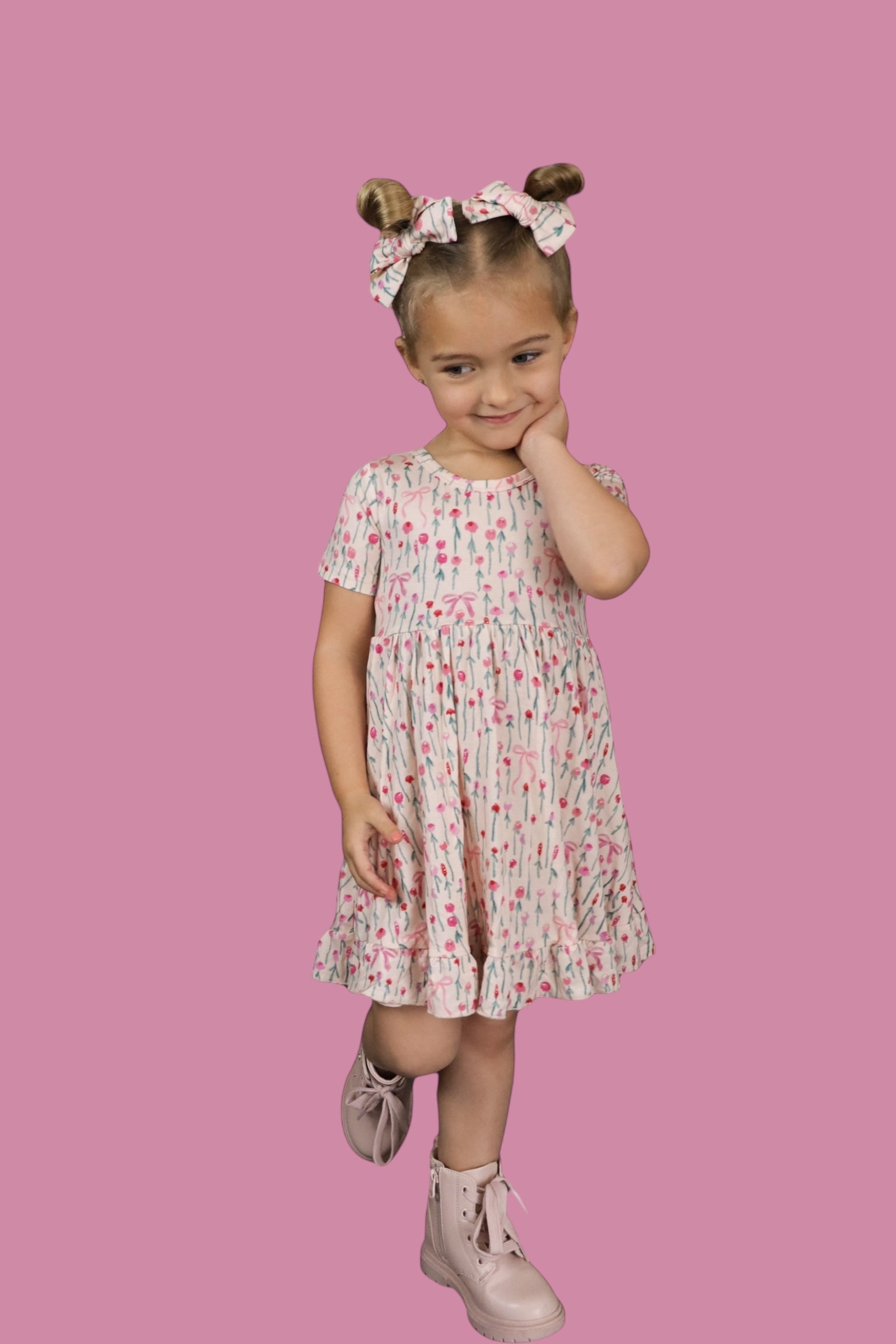 BLOOMS & BOWS FLORAL DREAM RUFFLE DRESS