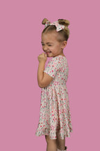 BLOOMS & BOWS FLORAL DREAM RUFFLE DRESS
