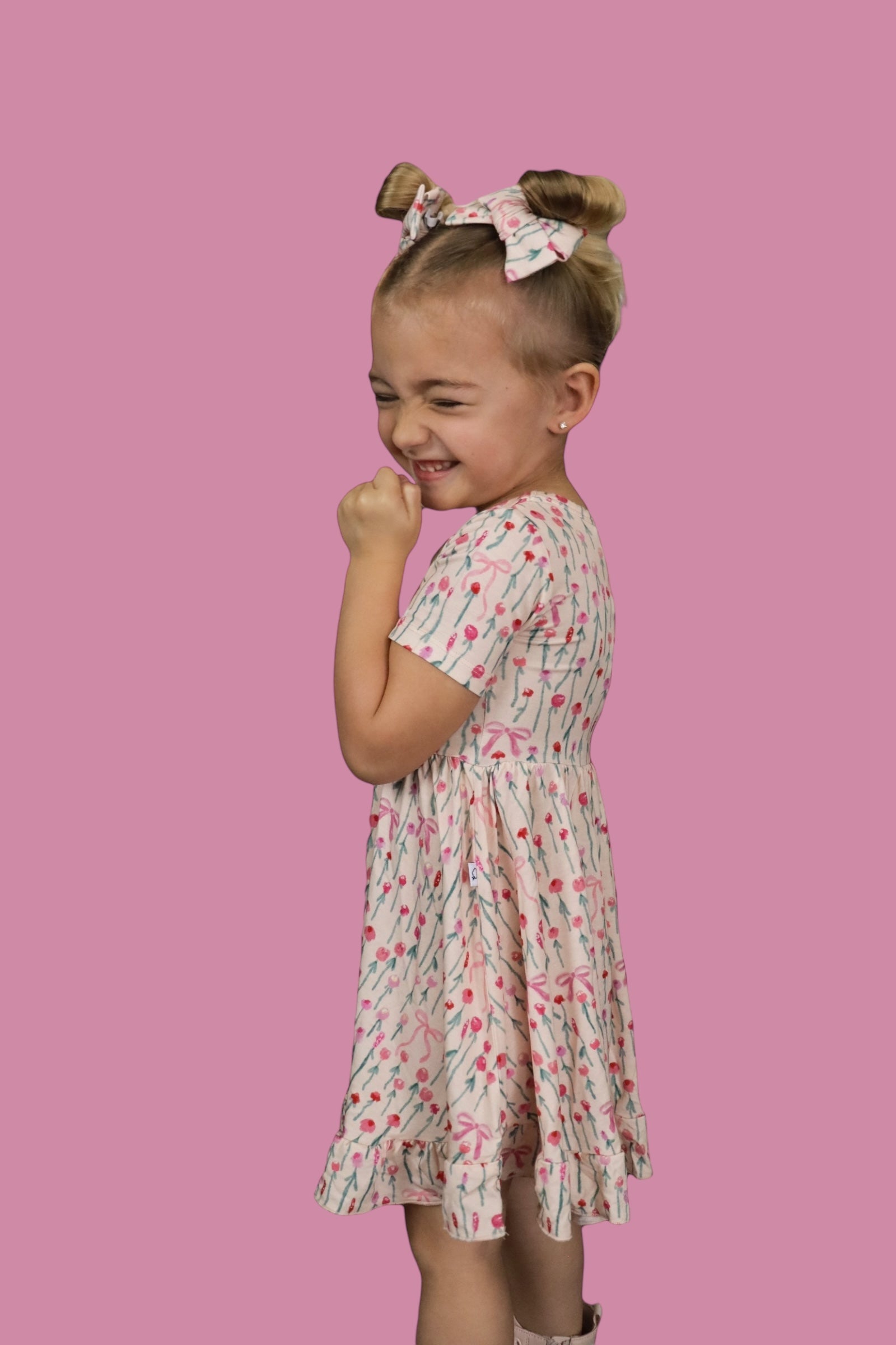 BLOOMS & BOWS FLORAL DREAM RUFFLE DRESS