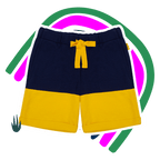 Bi-Color Shorts - Navy & Yellow