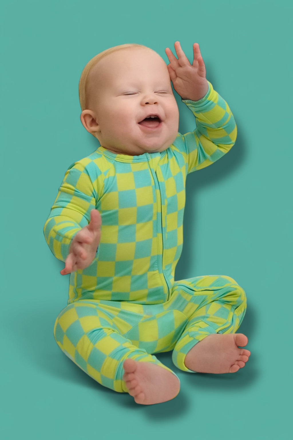 BE BOLD CHECKERS DREAM ZIPPER ROMPER
