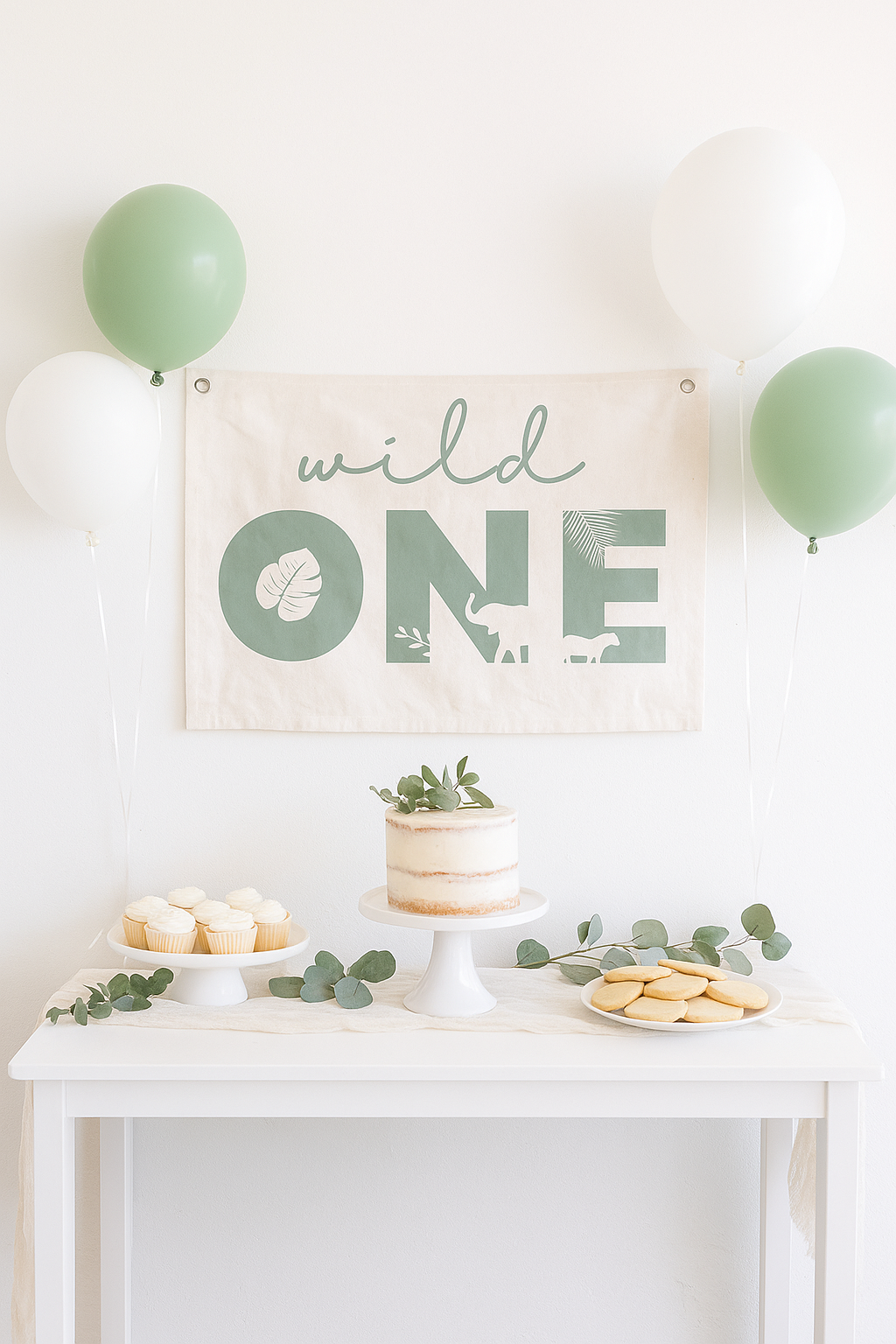 Wild One First Birthday Canvas Banner - Jungle Theme