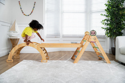 Hazel Cocomelon | Pikler Traingle, Slide & Rocker Set