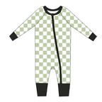 Green Checker - Zippy Zipper Romper